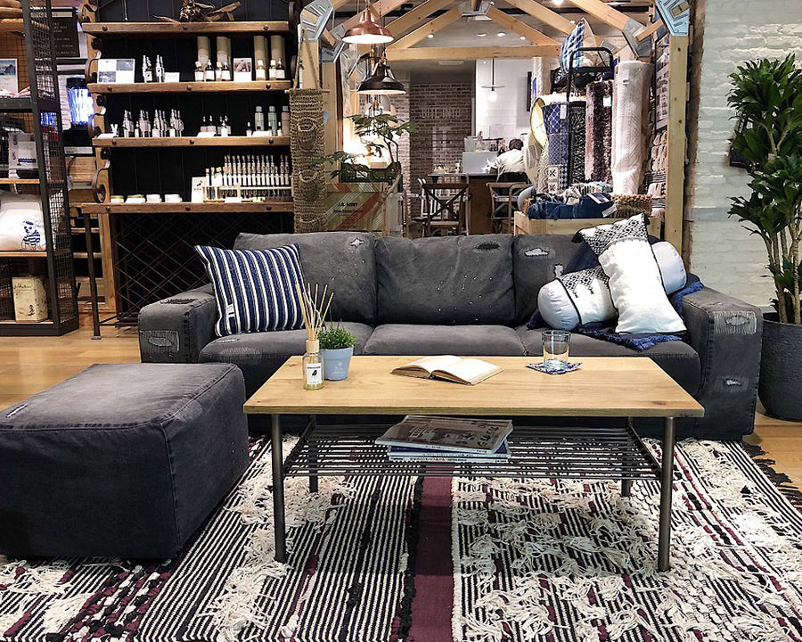 FRANKLIN SOFA BLACK DAMAGE DENIM Franklin sofa black damage denim