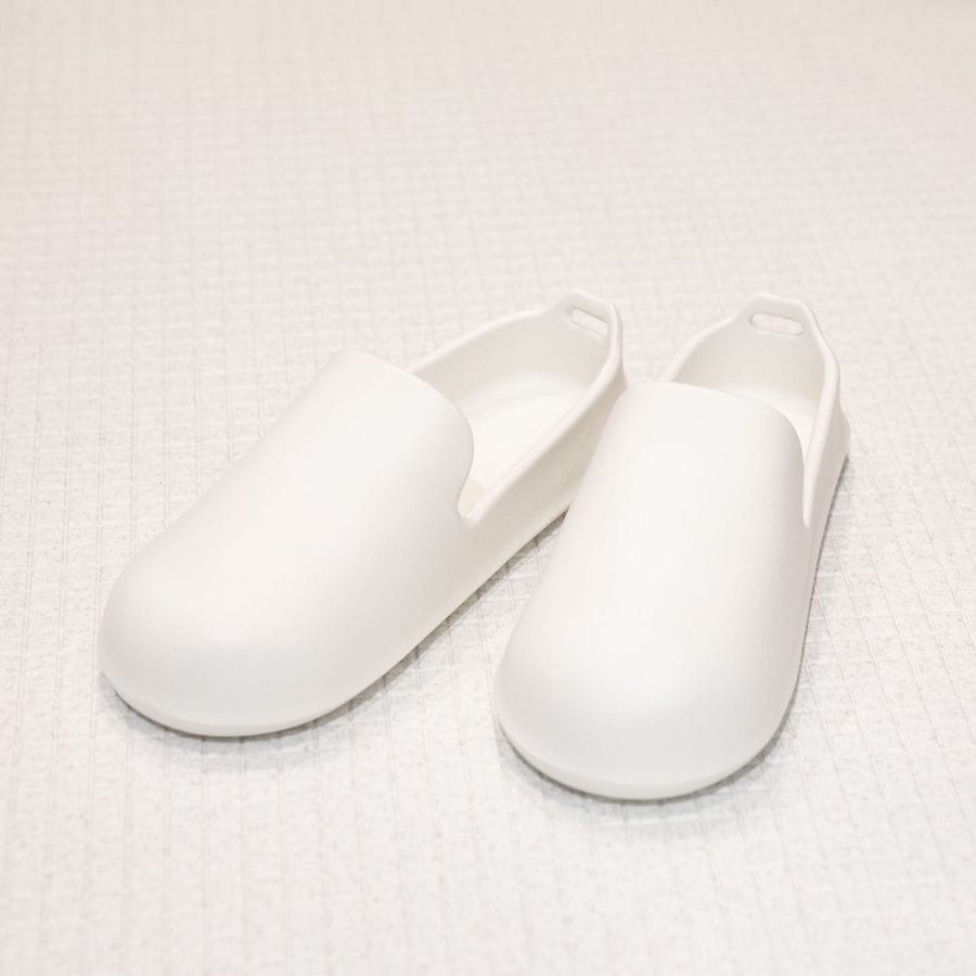 White bath slippers