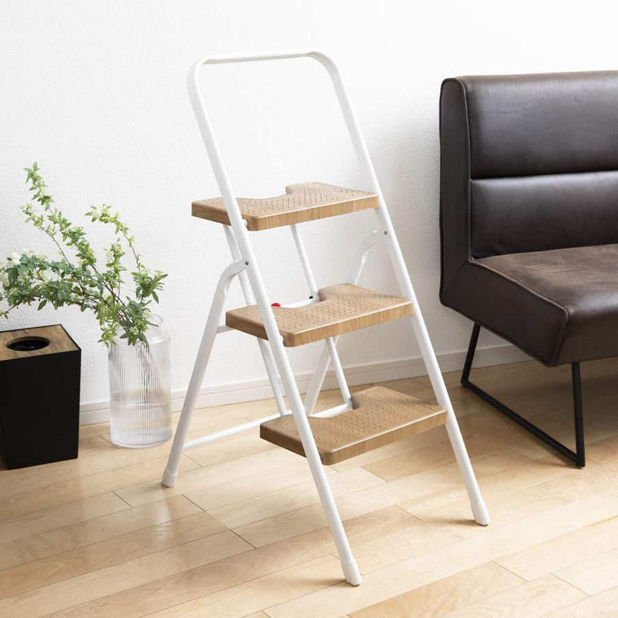 Oak White Folding Steps, 3 Steps