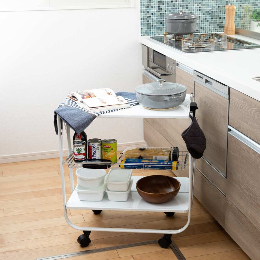 FOLDING TROLLEY SILVER ホワイト