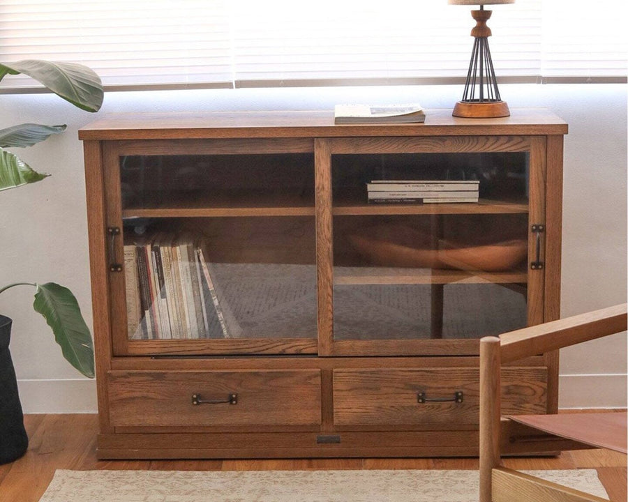 Elverson Glass Cabinet with Drowers, Small