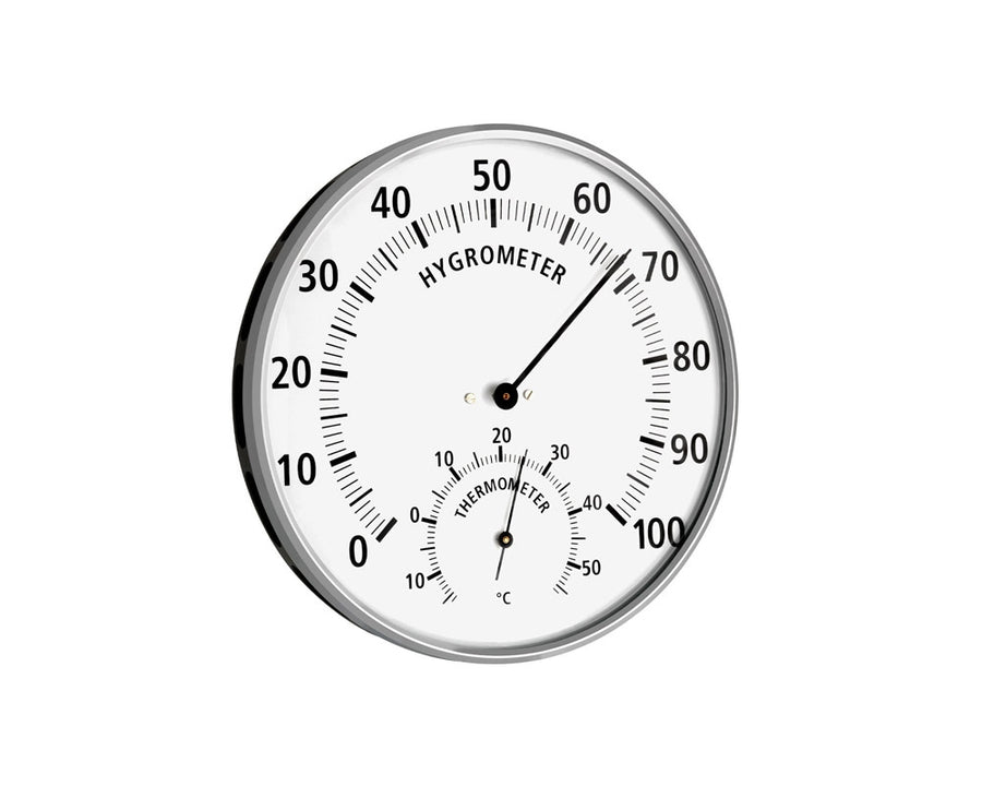 Analogue thermo-hygrometer with metal ring thermohygrometer