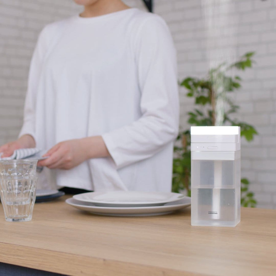 Rechargeable cordless humidifier with LED light