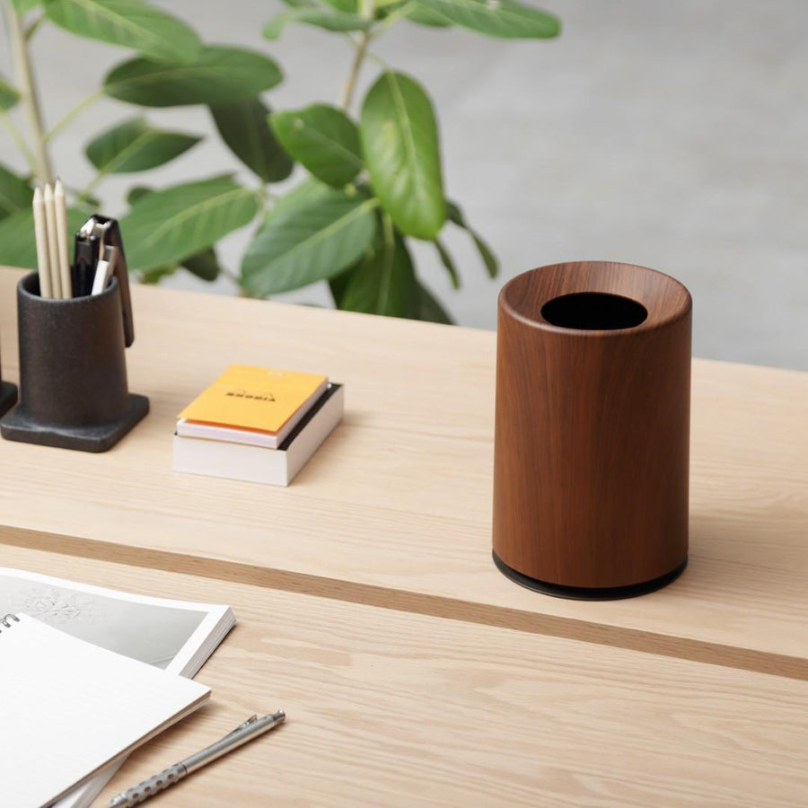 mini TUBELOR Round Dustbin Wood Grain