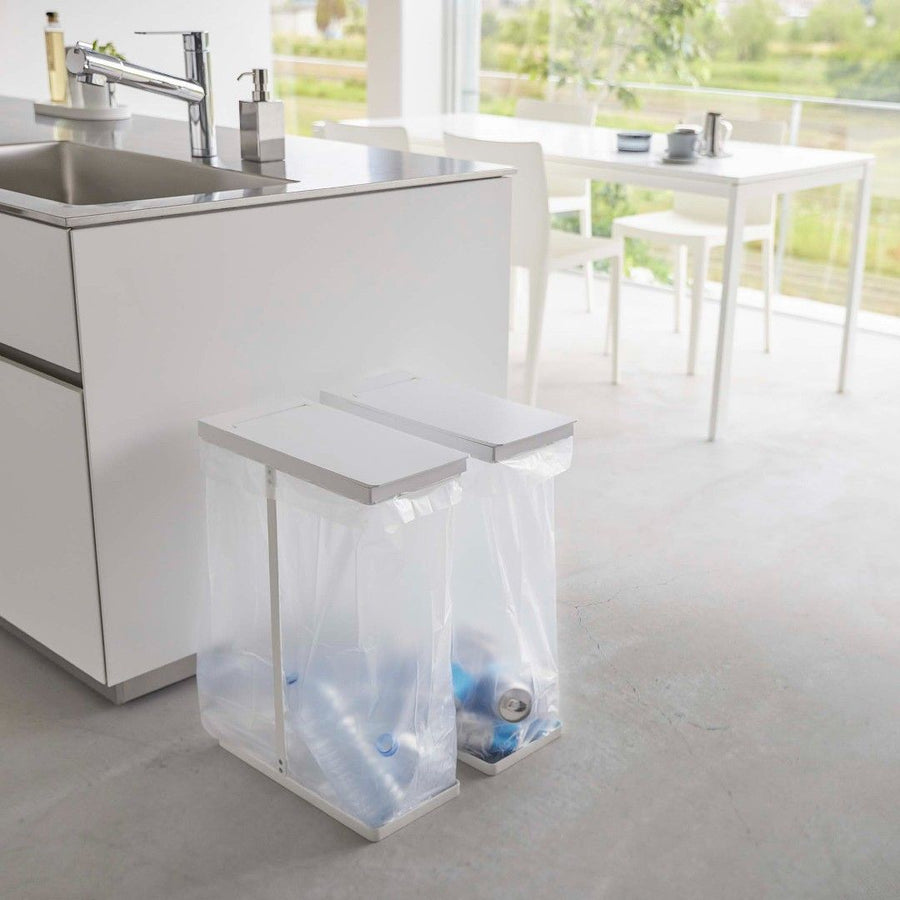 Tower Slim Lidded Garbage Sorting Bag Holder, 45L, Set of 2