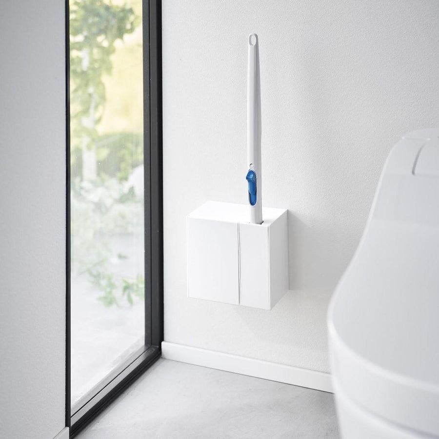 Tower Wall Flushable Toilet Brush &amp; Replacement Brush Holder for Plasterboard Walls