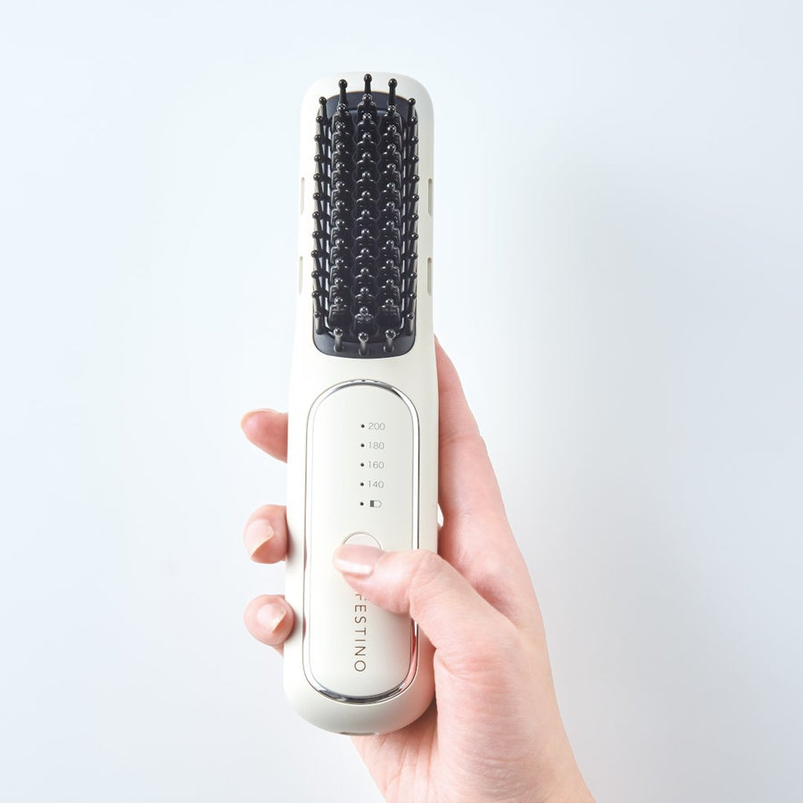 Rechargeable styling heater brush