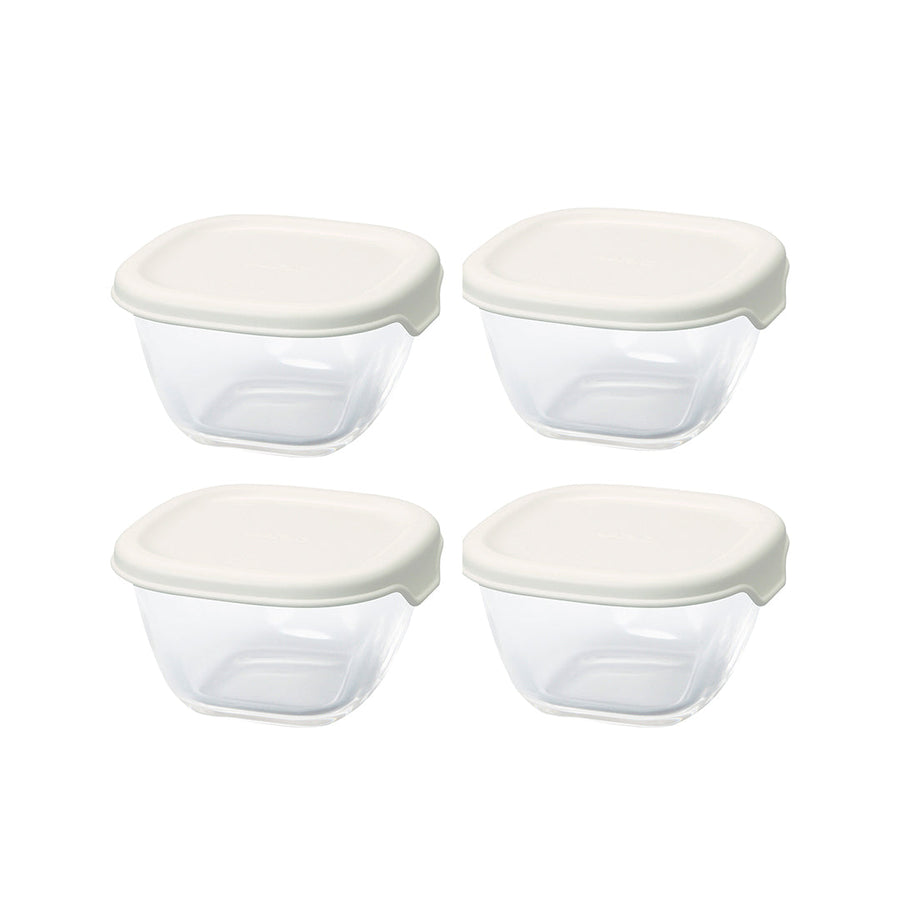 Heat-resistant mini square bowls, set of 4