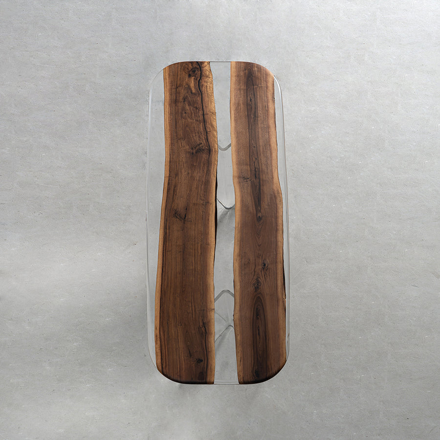 Solid black walnut clear table top