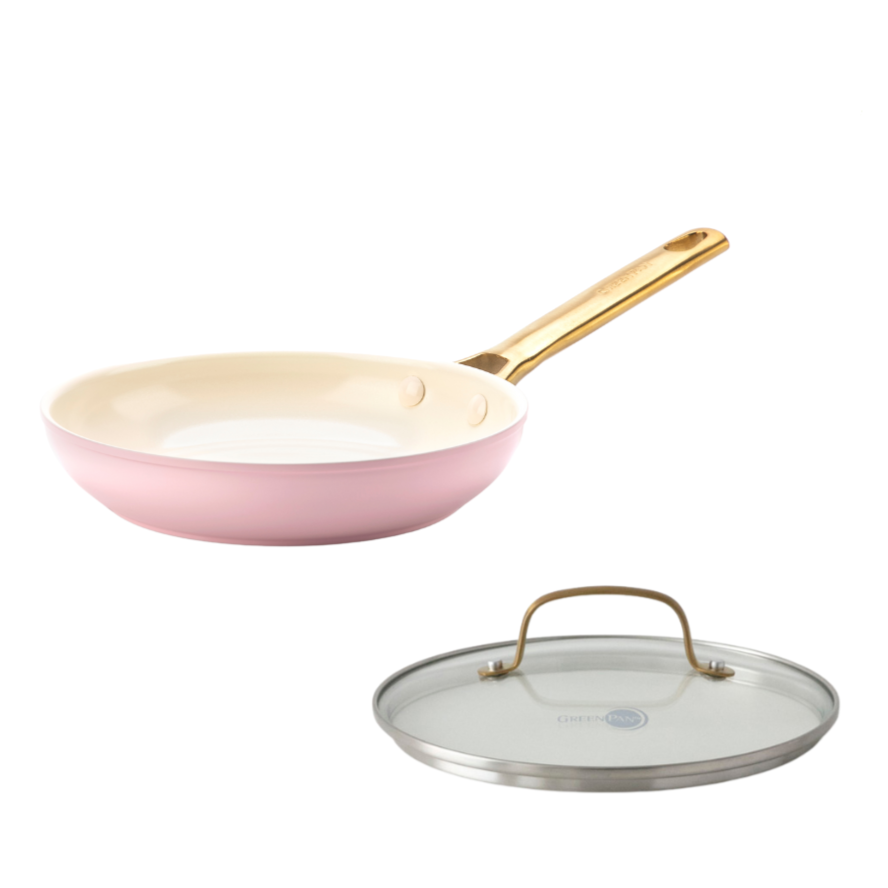 Padua (pink) frying pan 20cm + glass lid 20cm set, suitable for induction and gas stoves