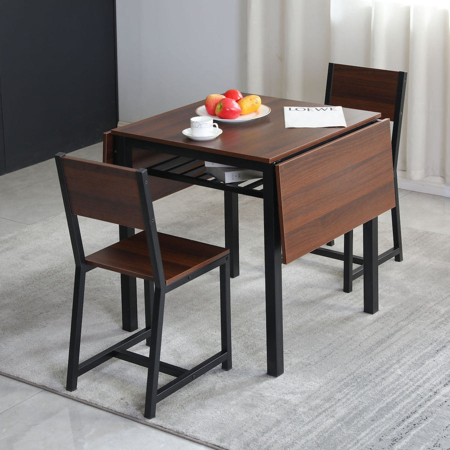 Wooden folding dining set of 3