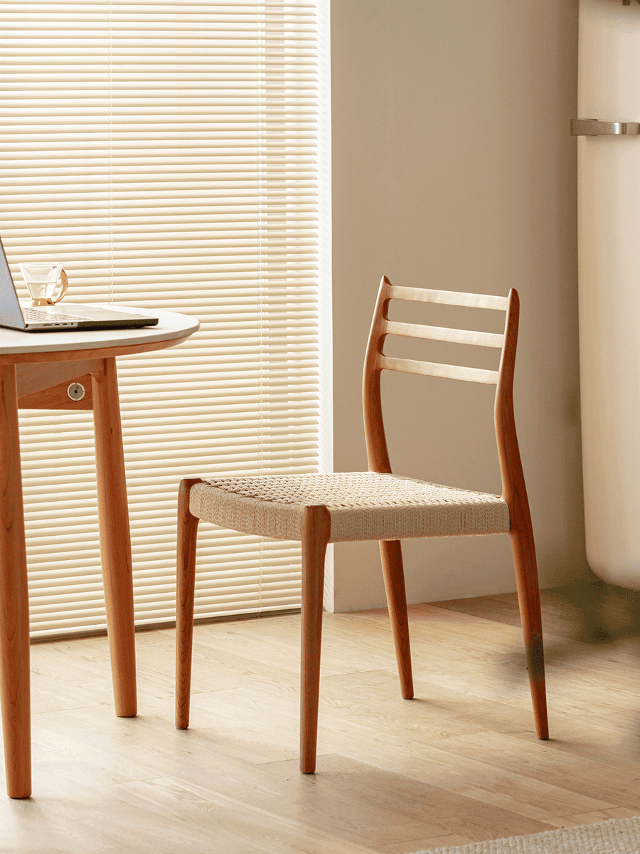 Cherry wood Natural style cherry wood dining chair