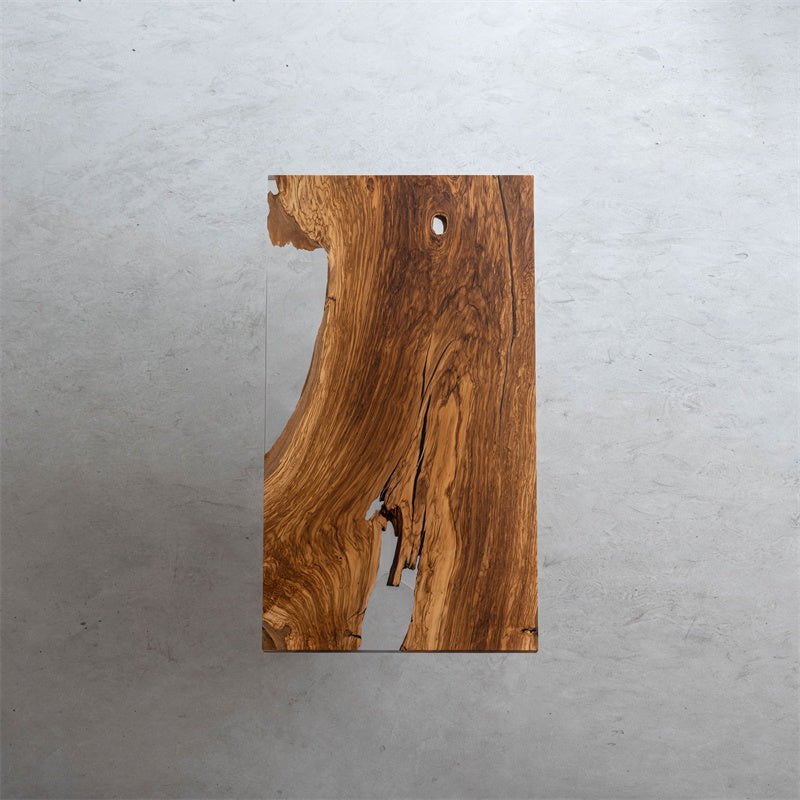 Solid olive wood clear table top