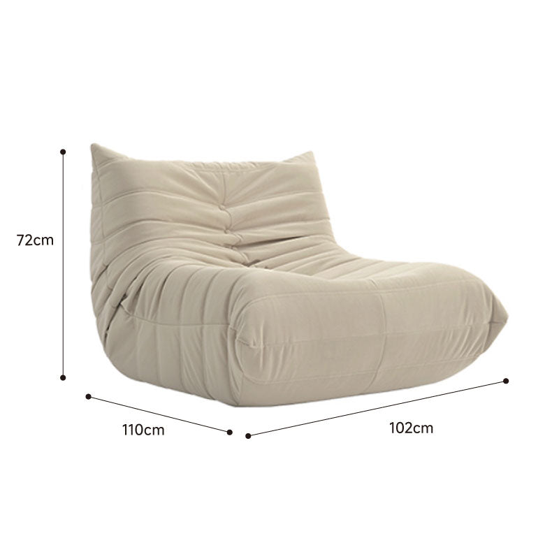 Highly resilient urethane pleated single sofa