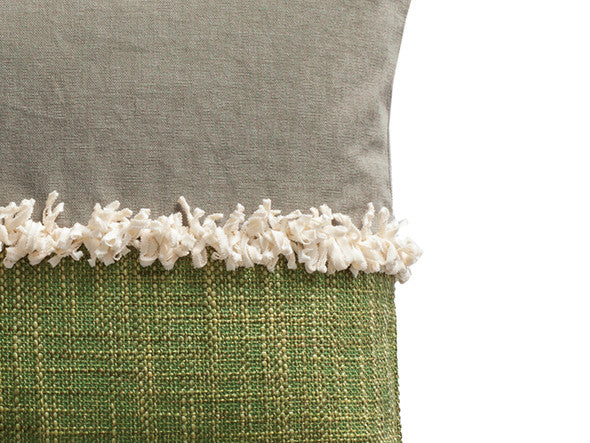 Bicolor Fringe Cushion