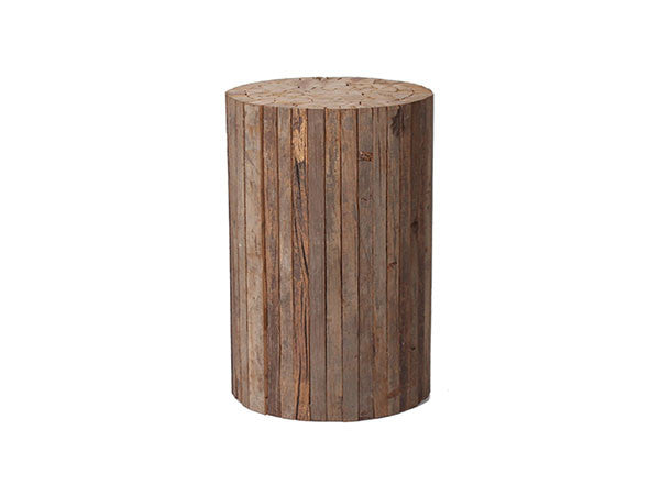 Collected-wood round stool