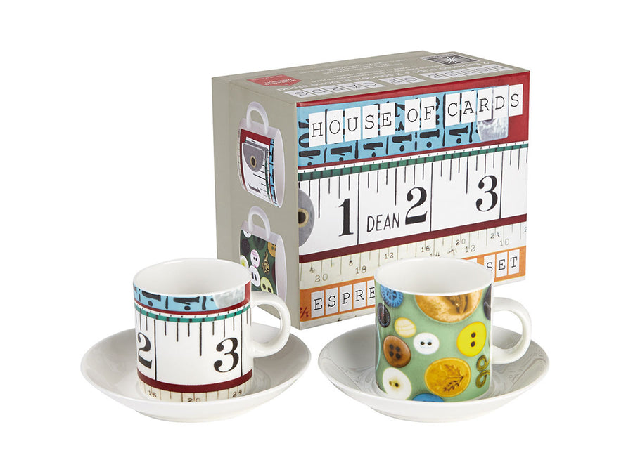 EAMES DOUBLE ESPRESSO GIFT SET BUTTONS & TAPE MEASURE