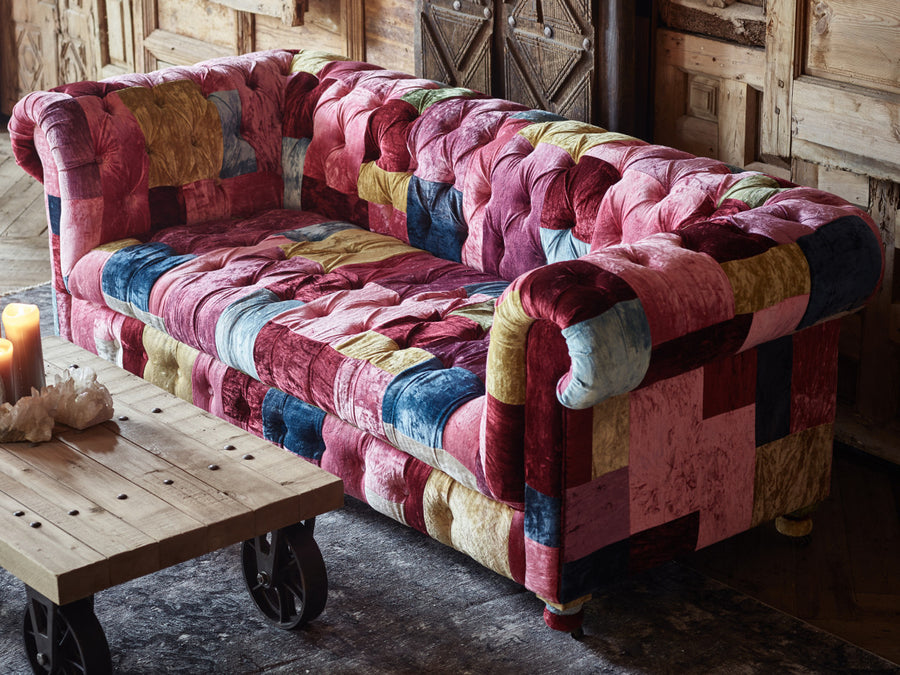 BENSINGTON SOFA VELVET PATCHWORK BOHEM