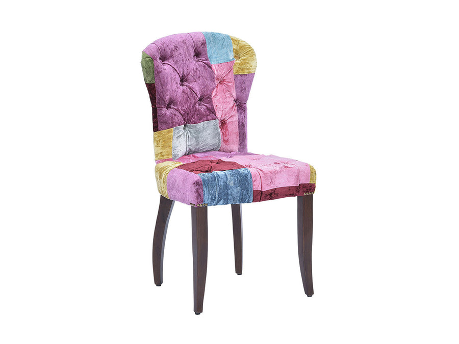 CHESTER CHAIR VELVET PATCHWORK BOHEME / WEATHERED OAK