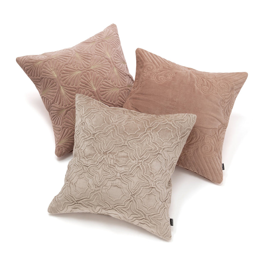 Velvet shell cushion cover 450 x 450 pink x gold (087)