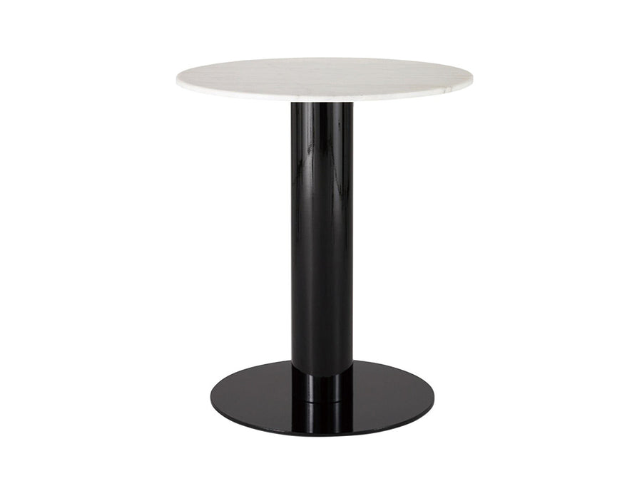 Tube Base Black + White Marble Top Round 600