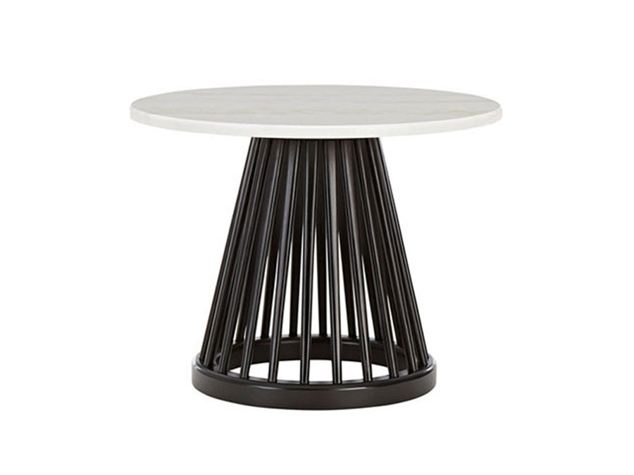 Fan Table Base + White Marble Top Round 600