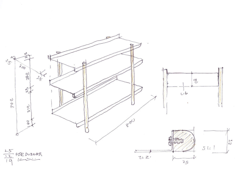 Marge shelf 3 / 3SHELVES OIL FINISH