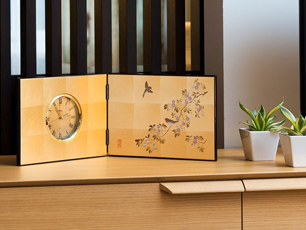 Hanamidori Folding Screen Clock