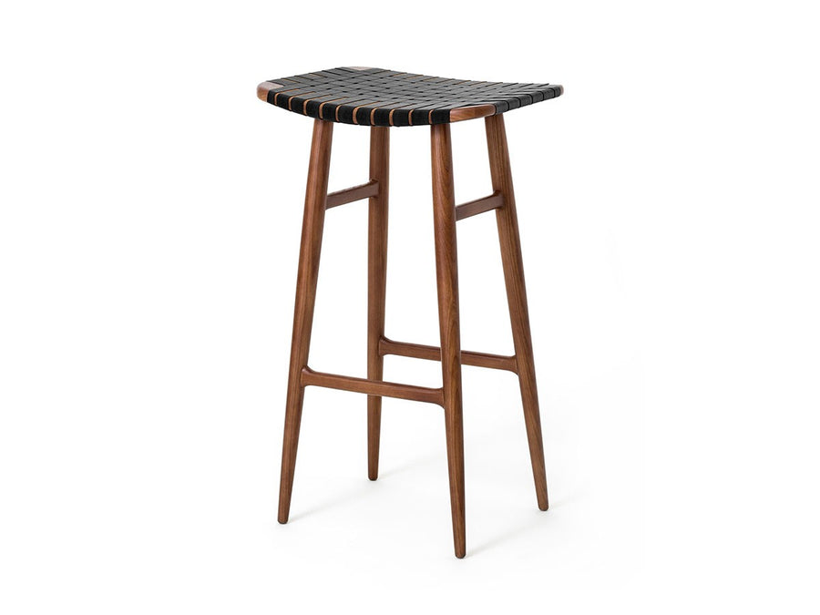 Freja Bar Stool Leather Stripe Seat