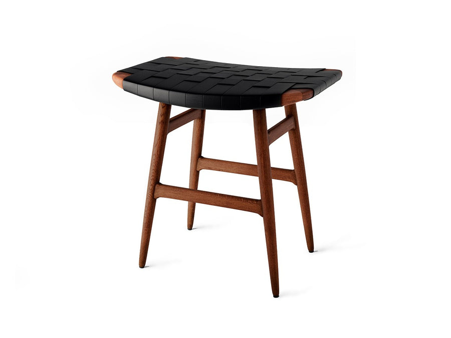 Freja Bar Stool Leather Stripe Seat