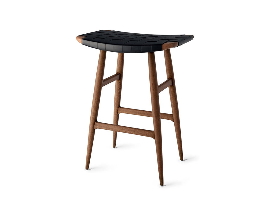 Freja Bar Stool Leather Stripe Seat