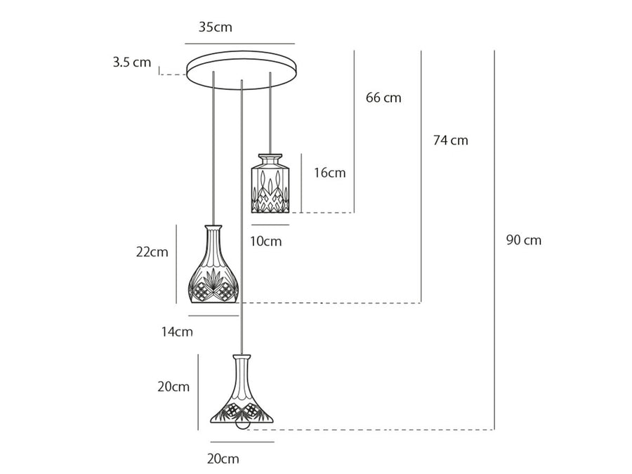 DECANTER CHANDELIER 3 PIECE