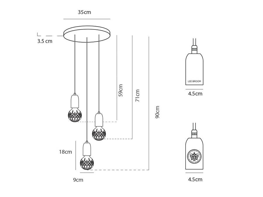 CRYSTAL BULB CHANDELIER 3 PIECE