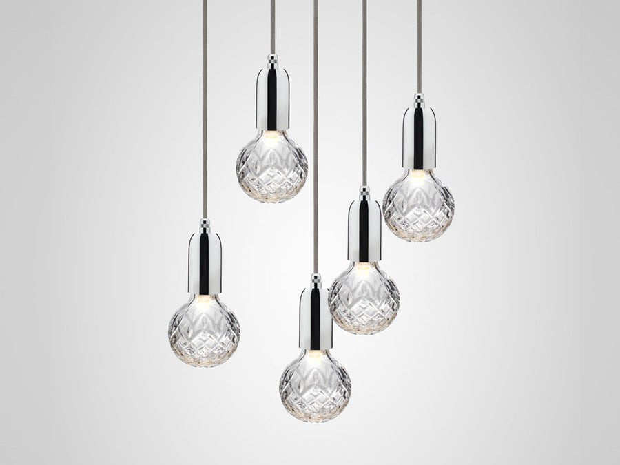 CRYSTAL BULB CHANDELIER 5 PIECE