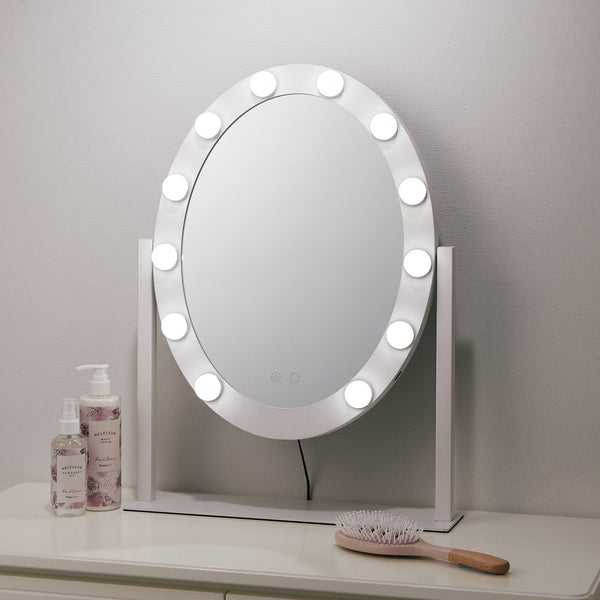 FUZZE Hollywood Mirror Round L White