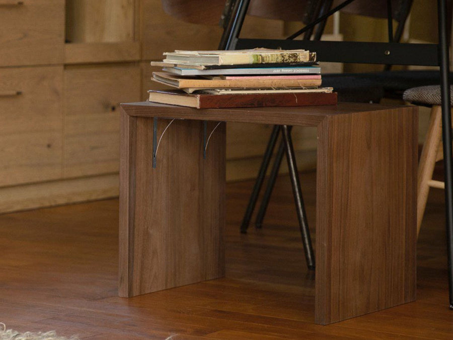 chalet stool table walnut