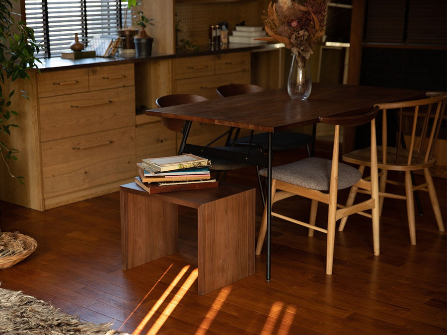 chalet stool table walnut