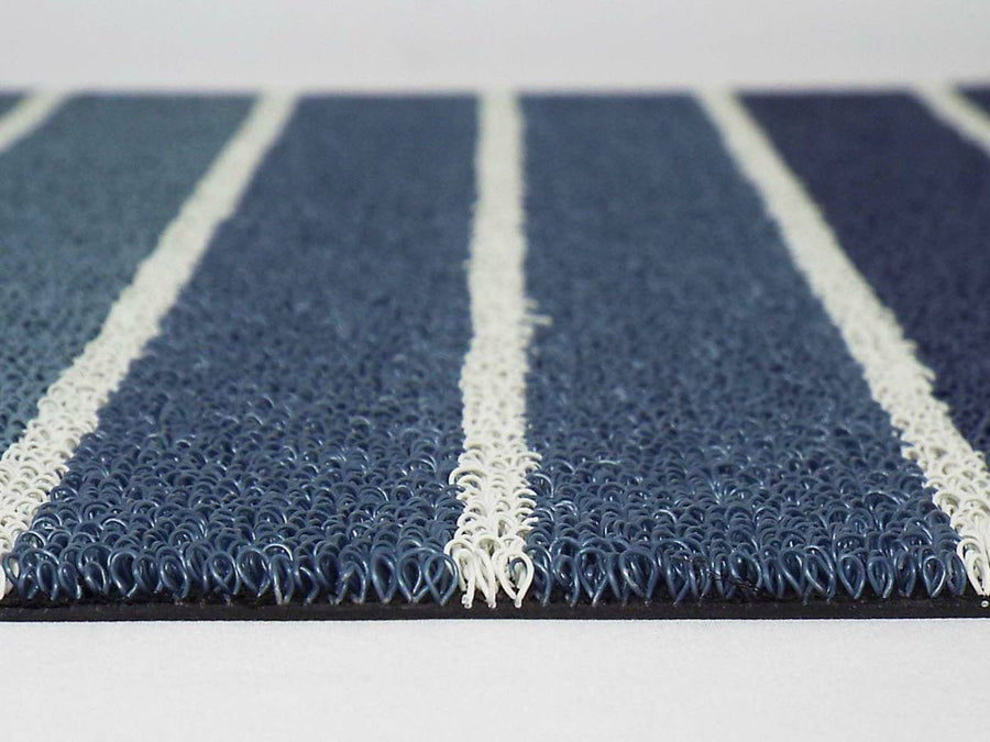 Block Stripe Shag Mat