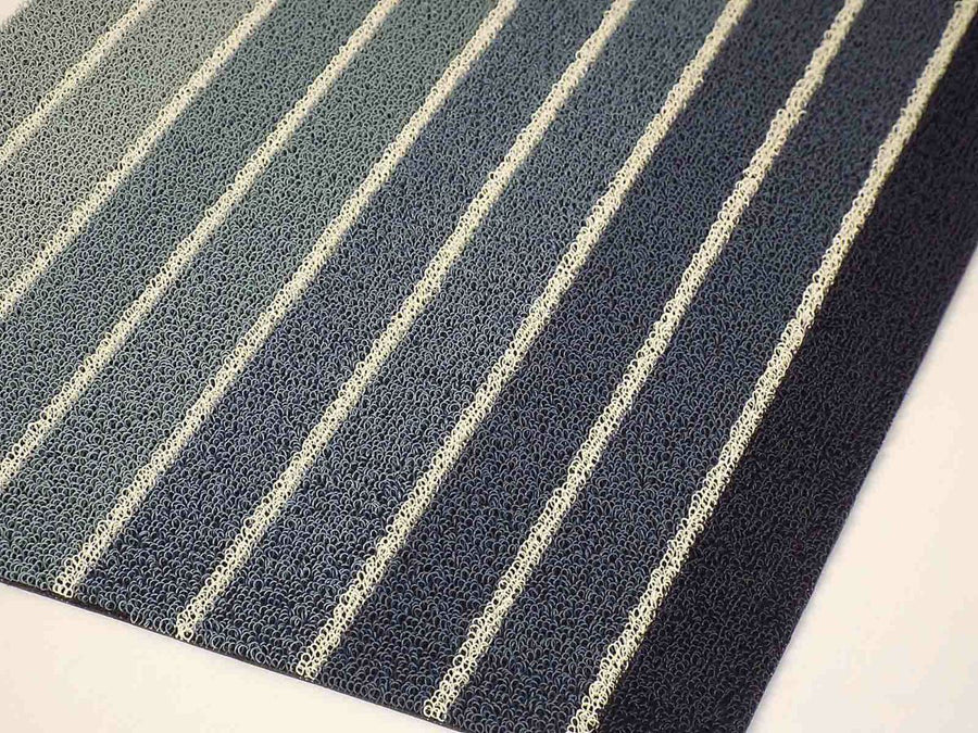 Block Stripe Shag Mat