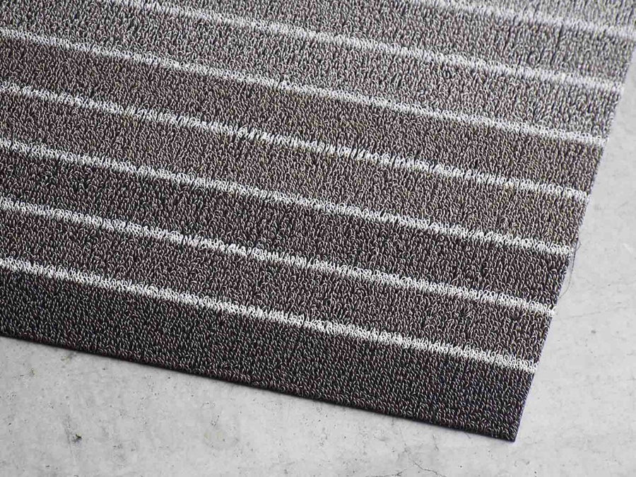 Block Stripe Shag Mat