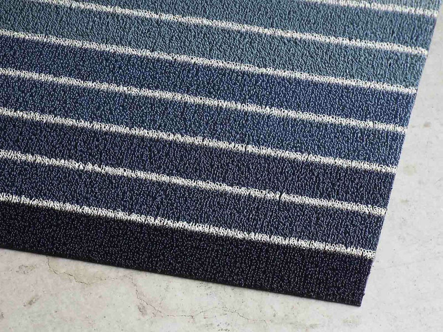 Block Stripe Shag Mat