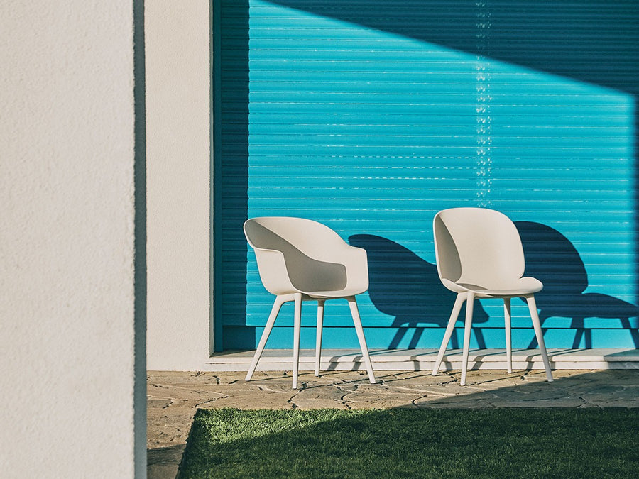 Bat Dining Chair Un-Upholstered - Plastic base, Monochrome, Outdoor