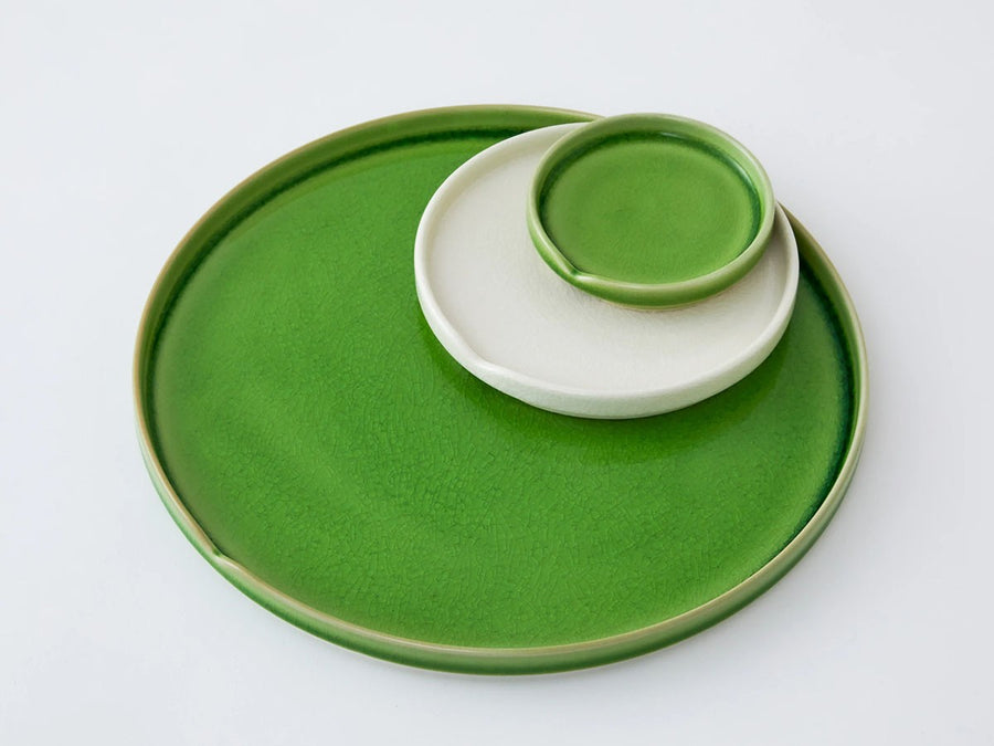 GREEN CRACKLE Plate M