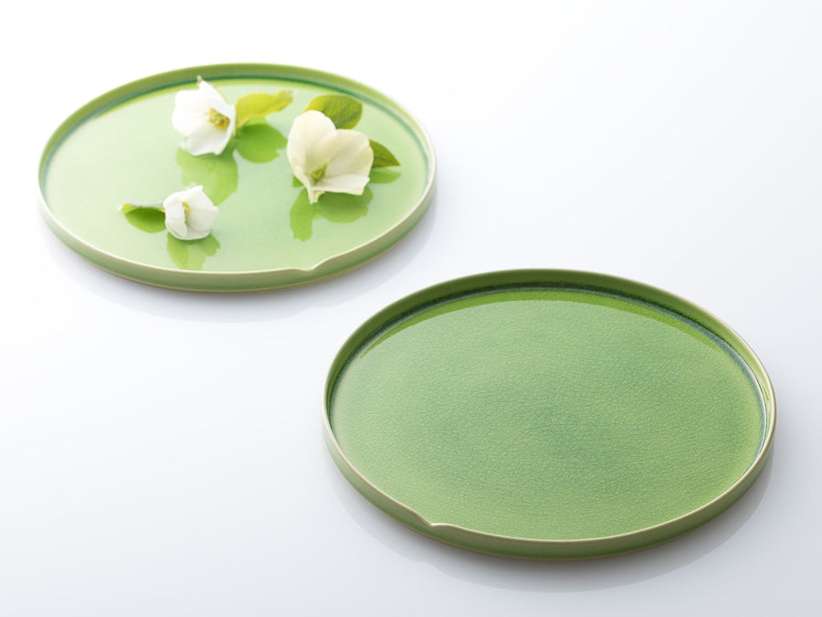 GREEN CRACKLE Plate L