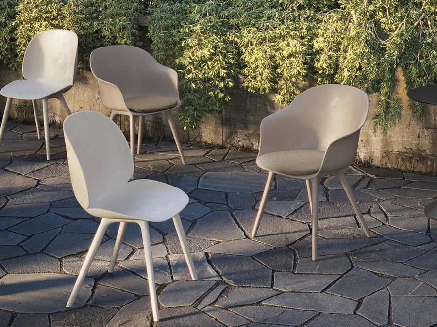 Beetle Dining Chair Un-Upholstered - Plastic base, Monochrome, Outdoor