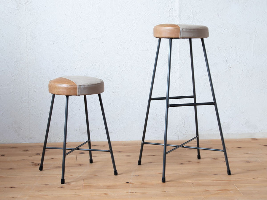 TWO TONE STOOL low