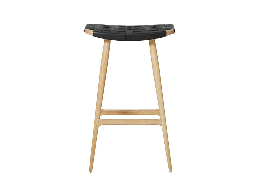 Freja Bar Stool Leather Stripe Seat