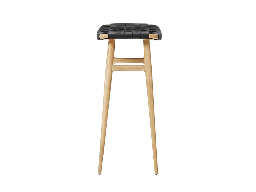 Freja Bar Stool Leather Stripe Seat