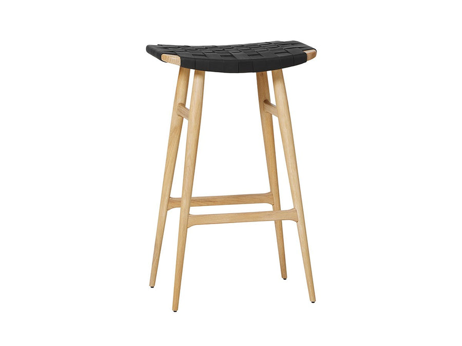 Freja Bar Stool Leather Stripe Seat