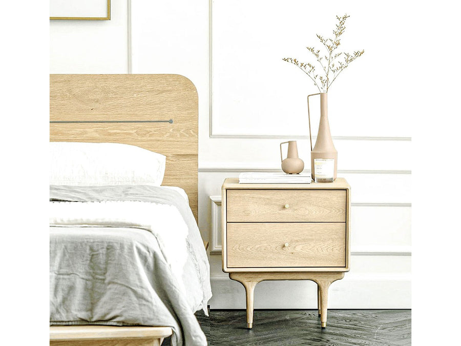 JULIE BED SIDE TABLE WHITE OAK